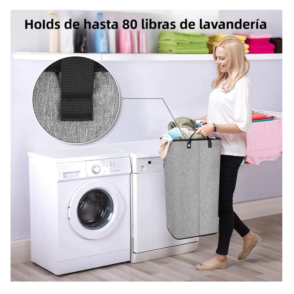 Foto 3 | Cesto De Ropa Plegable 80l Lab.g   Gris