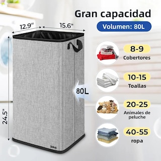 Foto 2 | Cesto De Ropa Belug Plegable 80l Gris