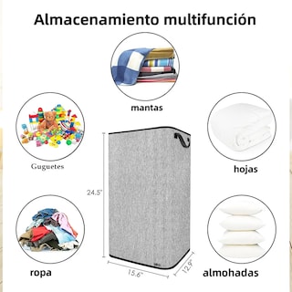 Foto 4 | Cesto De Ropa Lab.g Plegable 80l Gris