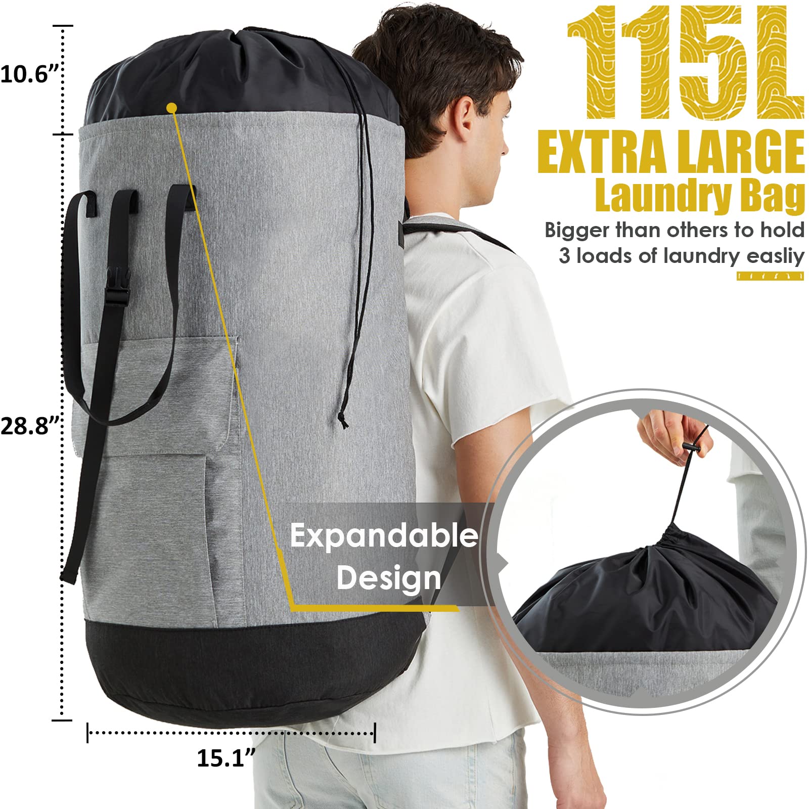 Foto 3 pulgar | Mochila De Lavandería  115 L  Resistente  Para La Universidad - Venta Internacional.
