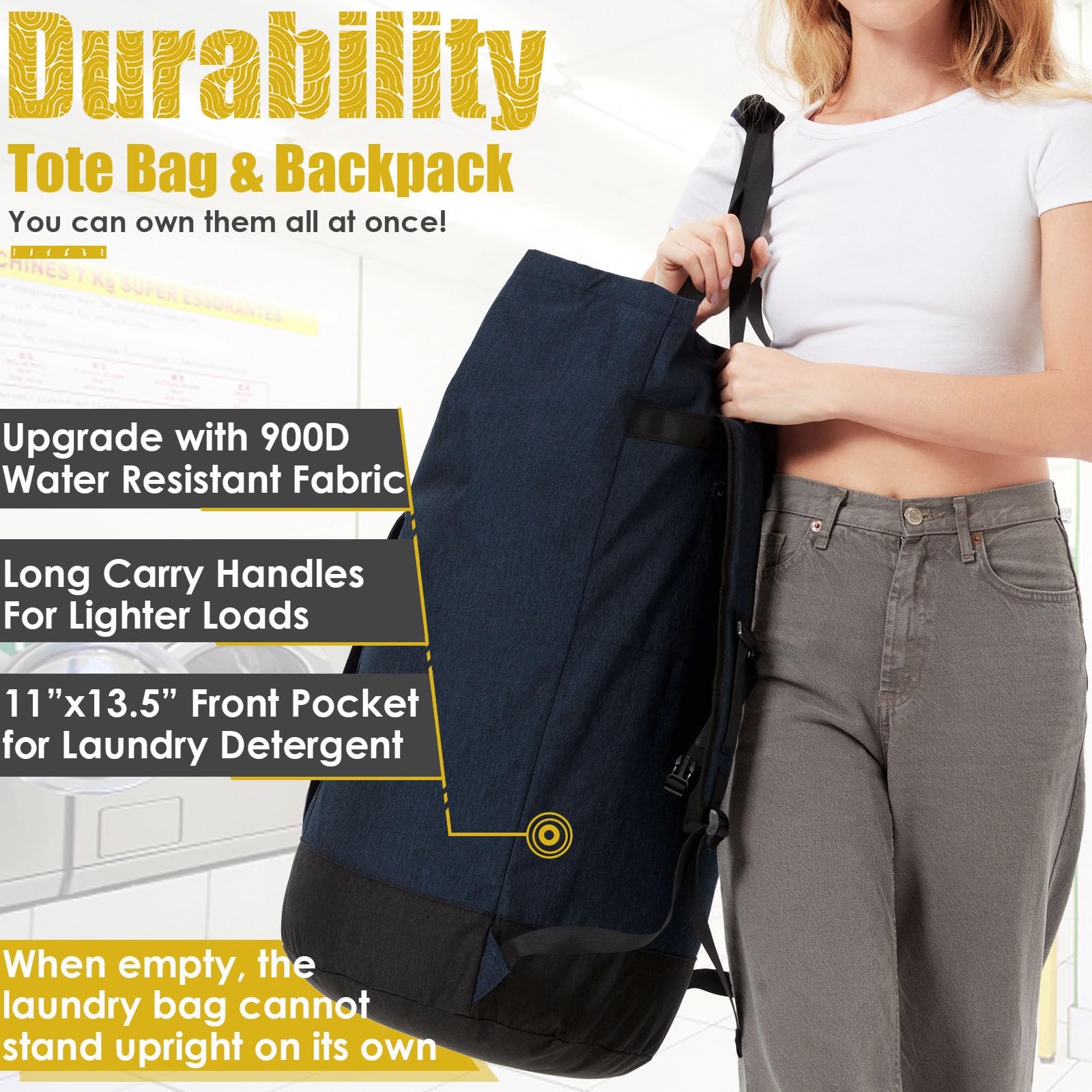 Foto 4 pulgar | Mochila De Lavandería  115 L  Resistente  Para La Universidad - Venta Internacional.