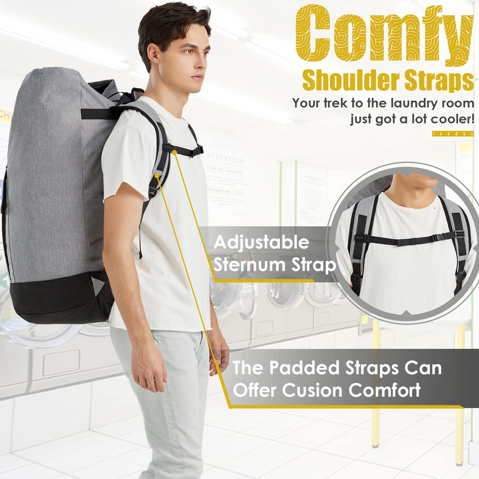 Foto 4 | Mochila De Lavandería  115 L  Resistente  Para La Universidad - Venta Internacional.