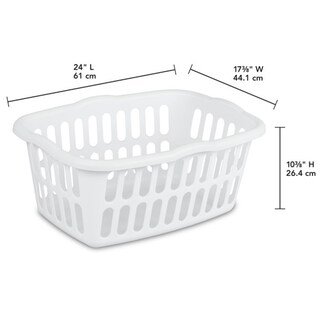 Foto 2 | Cesta De Lavandería Sterilite Rectangular De 1 5 Bushel Paquete De 12 Unidades Color Blanco - Venta Internacional.
