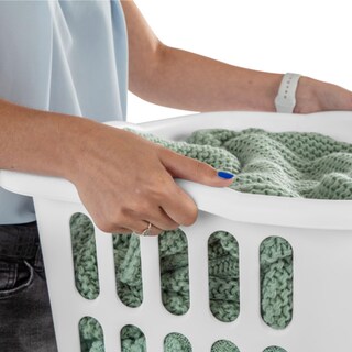 Foto 3 | Cesta De Lavandería Sterilite Rectangular De 1 5 Bushel Paquete De 12 Unidades Color Blanco - Venta Internacional.