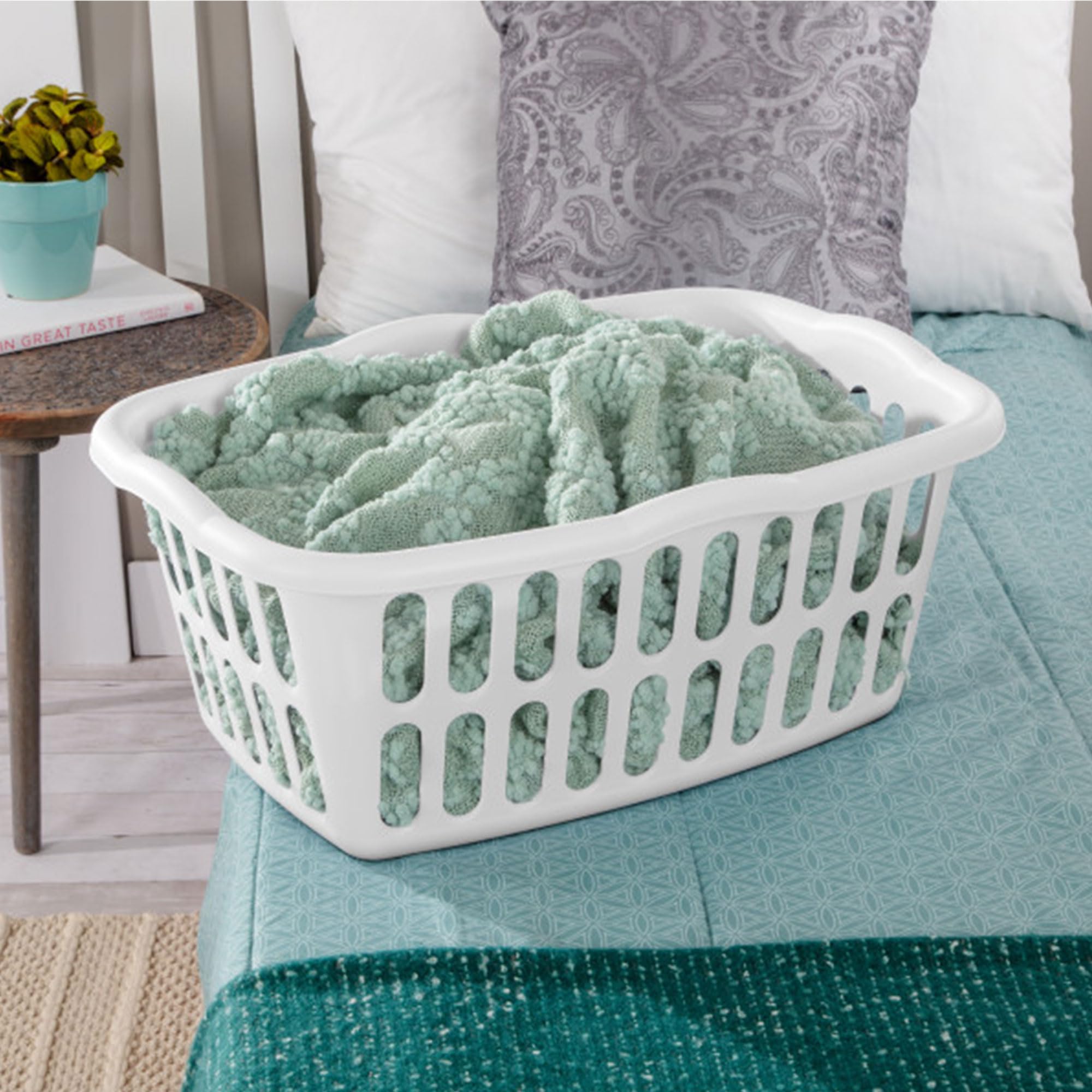 Foto 5 | Cesta De Lavandería Sterilite Rectangular De 1 5 Bushel  Paquete De 12 Unidades  Color Blanco - Venta Internacional.