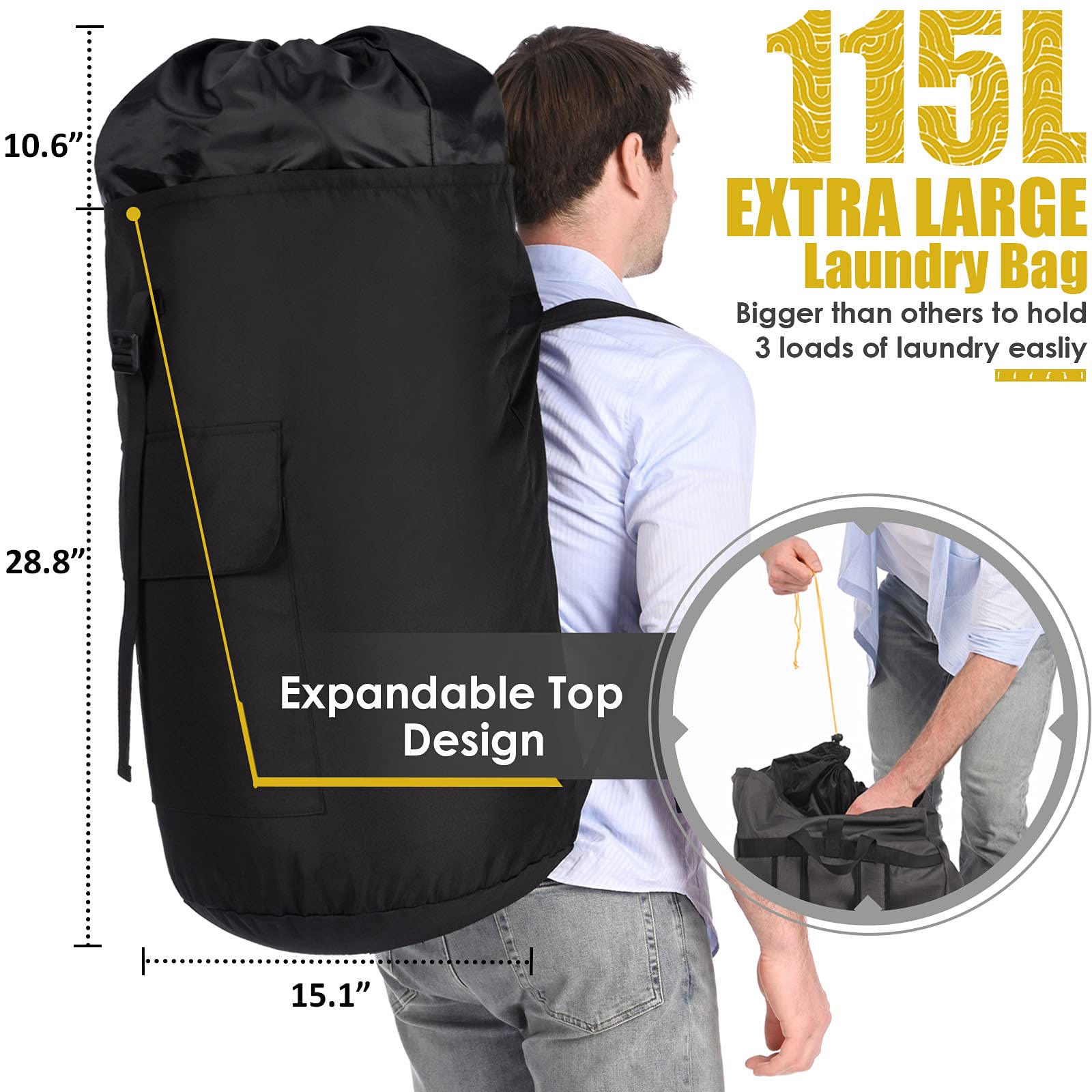 Foto 4 pulgar | Mochila De Lavandería Ãzhido 115 L  Muy Resistente  Extra Grande - Venta Internacional.