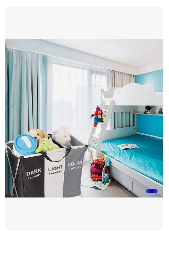 Foto 4 | Cesta De Ropa Sucia 3 Compartimentos Plegable Multifunción