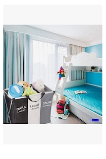 Foto 4 | Cesta De Ropa Sucia 3 Compartimentos Plegable Multifunción