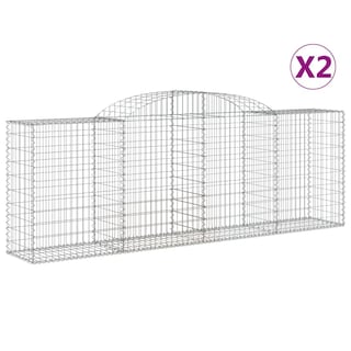 Foto 2 | Juego De Cestas Gabion Vidaxl Arched 2 Unidades 300 X 50 X 100/120 Cm Plancha - Venta Internacional.