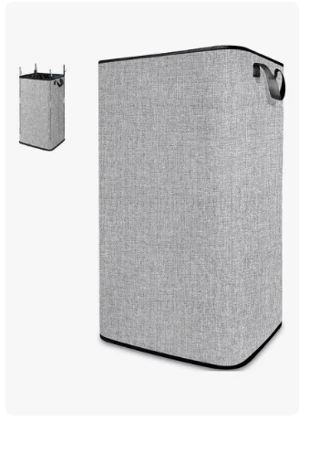 Foto 2 pulgar | Cesto De Ropa Plegable 80l Grande Rectangular Y Con Asas Resistentes Ideal Para Baño Y Dormitorio Color Gris