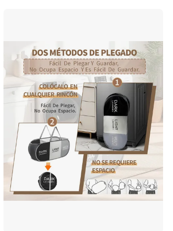 Foto 3 | Cestos De Ropa Sucia Extra Grande Unos 100l Organizador De 3 Compartimentos Almacenamiento Plegable Tela Oxford