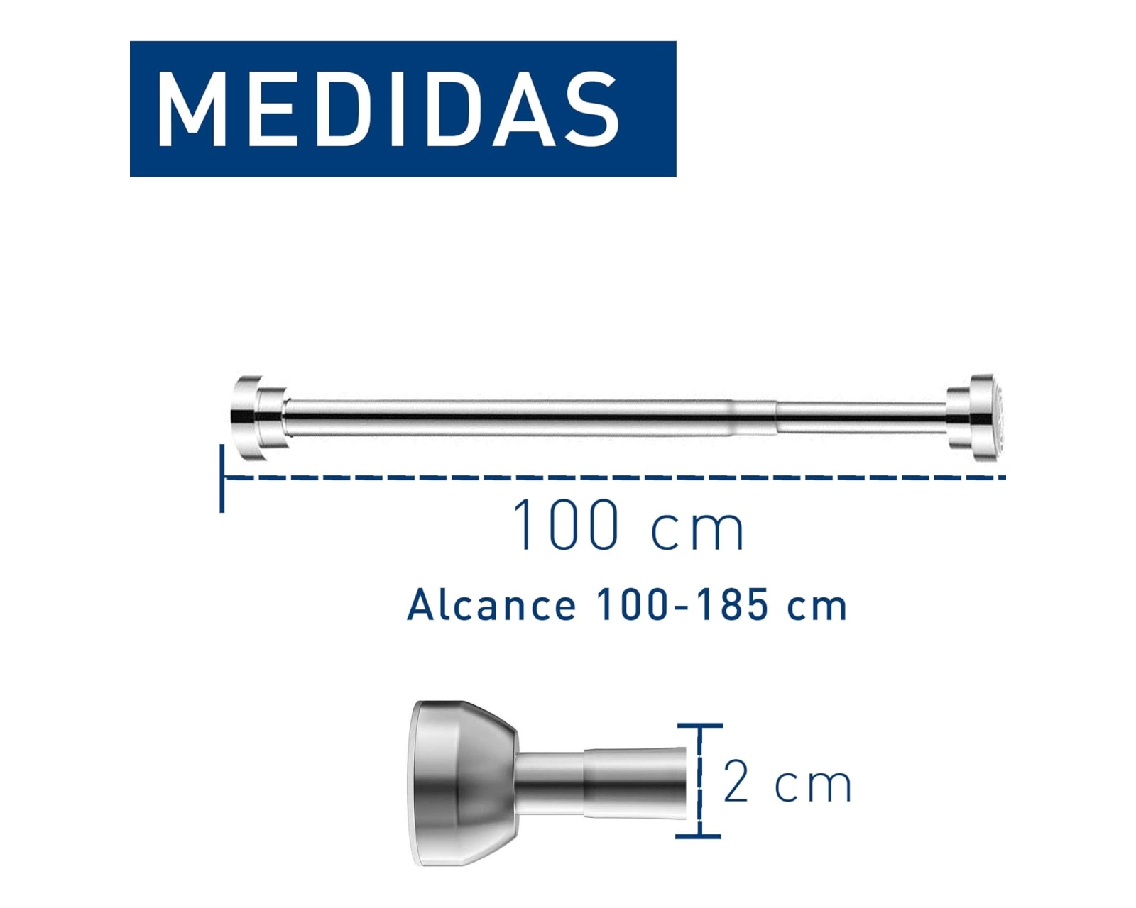 Foto 4 | Tubo para Cortina de Baño Bluelander Ajustable y Retráctil