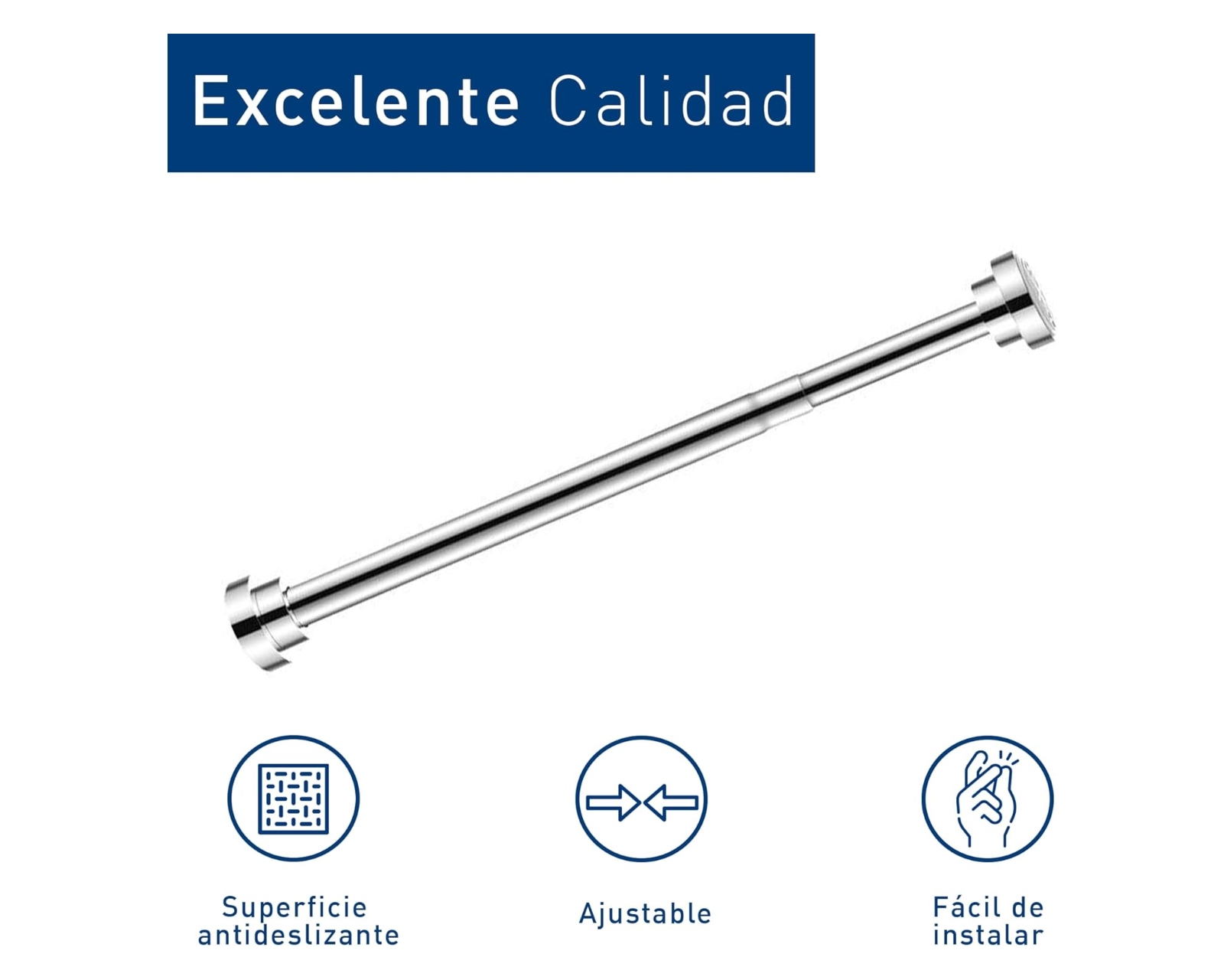 Foto 7 | Tubo para Cortina de Baño Bluelander Ajustable y Retráctil