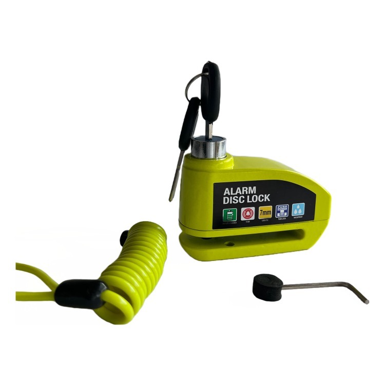 Candado Antirrobo con Alarma Armadura X para Moto color Amarillo