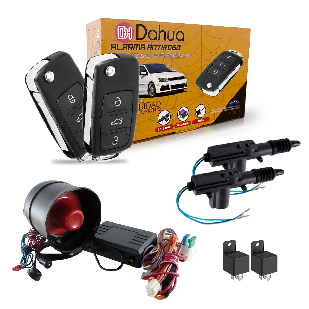 Foto 1 | Alarma Automotriz Universal Con 2 Llaves Tipo Navaja 2 Seguros Electricos 2 Relay Y Mando A Distancia Dal020b