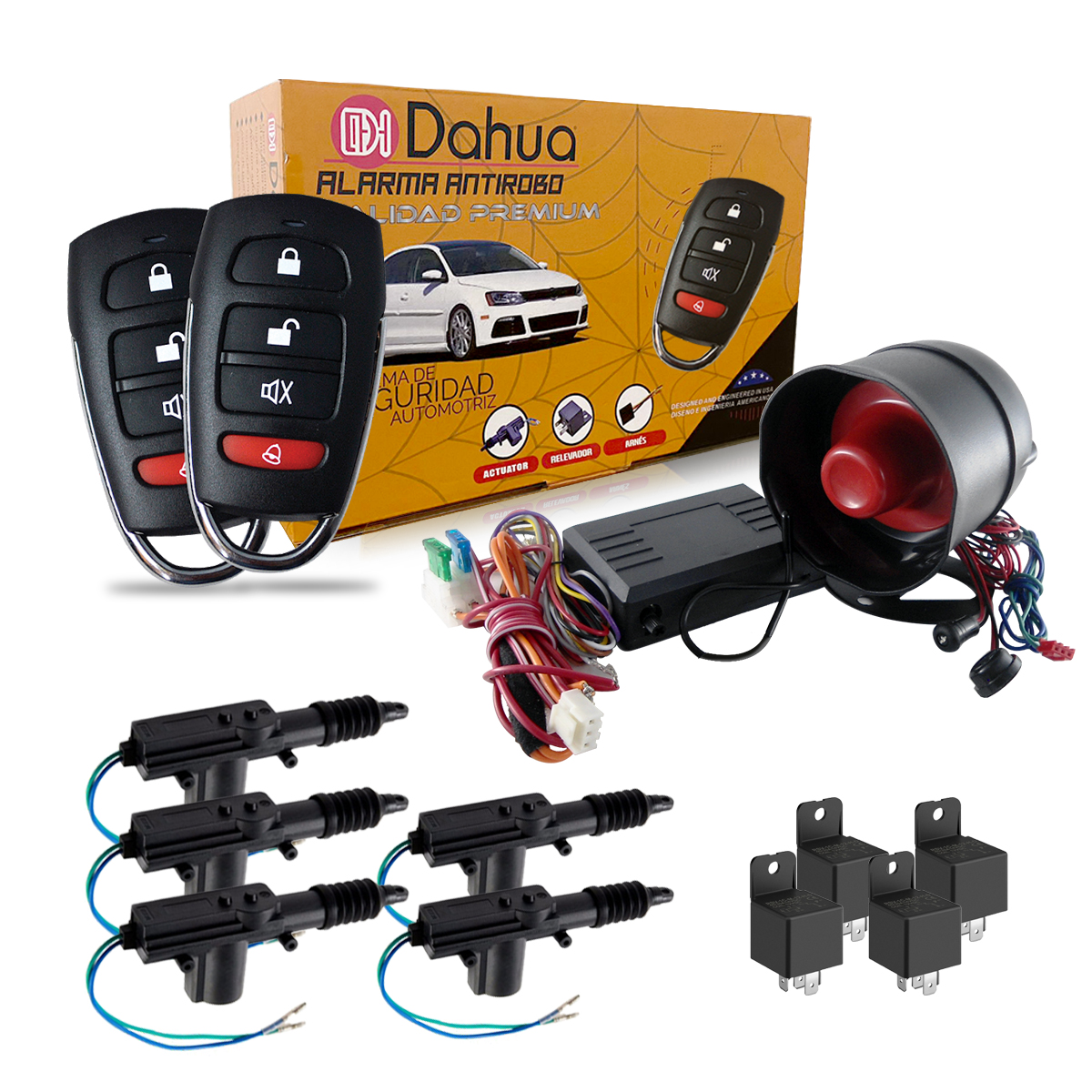 Foto 1 | Alarma Automotriz Universal Con 2 Llaves 5 Seguros Electricos 4 Relay Y Mando A Distancia Con Apertura De Cajuela