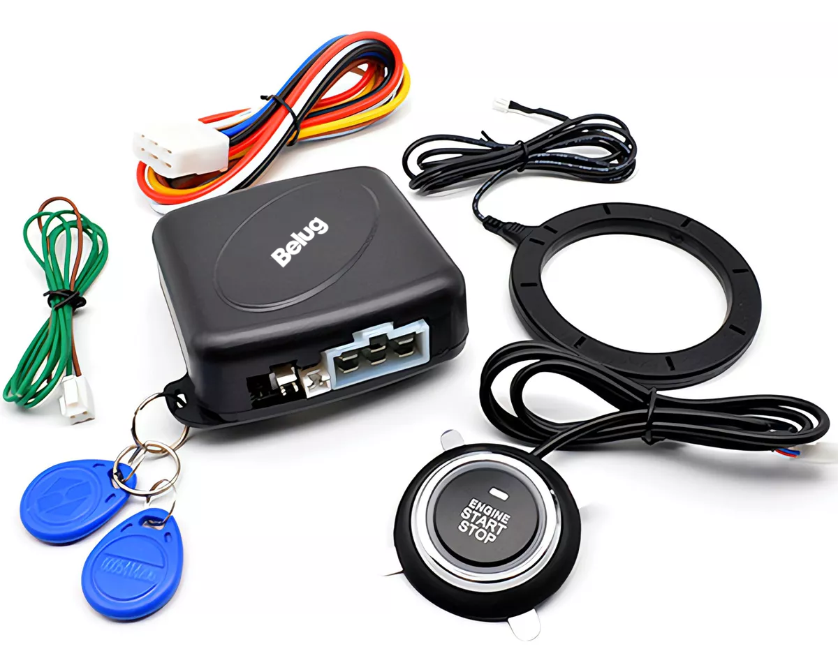 Auto Botón Encendido Arranque Antirobo Start Sin Llave Rfid Negro Belug