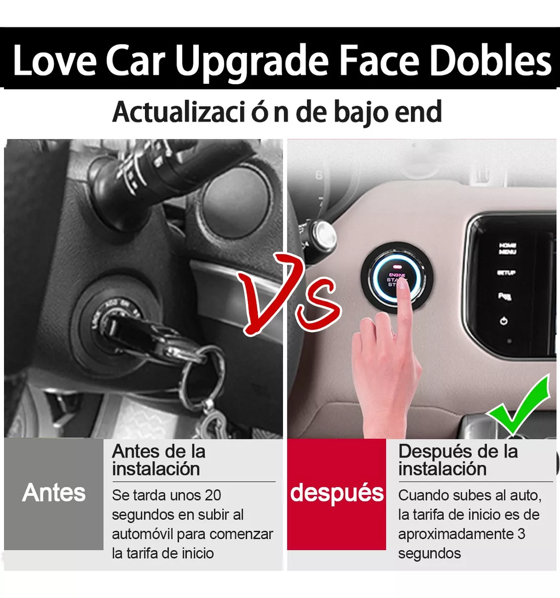 Foto 4 | Auto Botón Encendido Arranque Antirobo Start Sin Llave Rfid Negro Belug