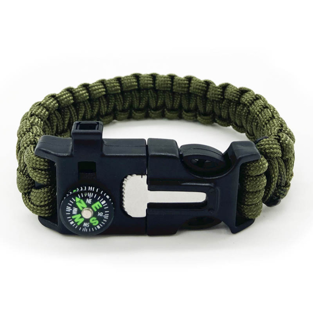 Foto 2 pulgar | Pulsera Compraymas Paracord Sobrevivencia Camping Verde