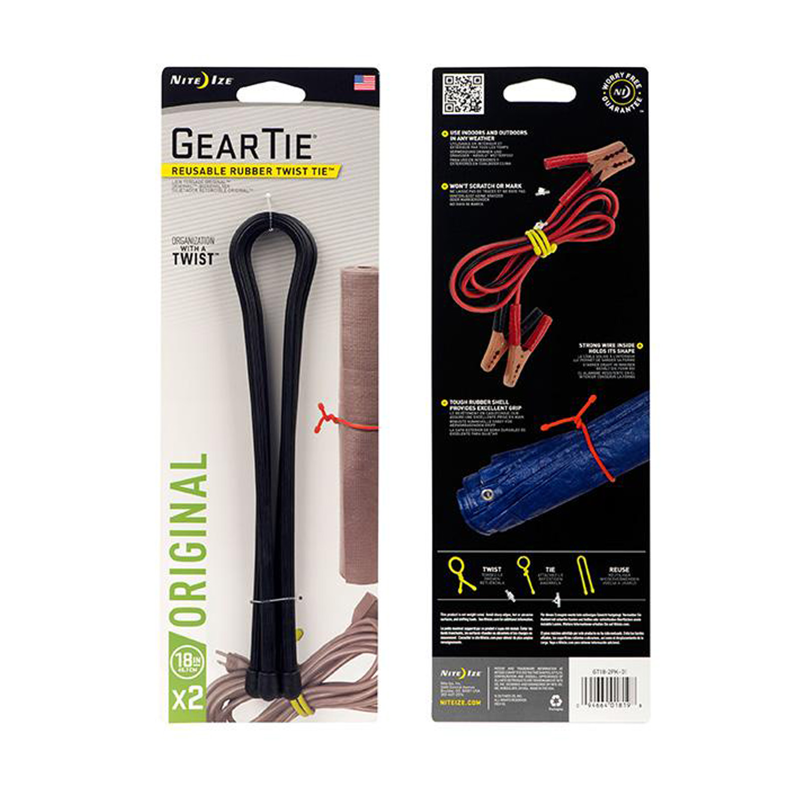Foto 2 pulgar | Cincho Moldeable Nite Ize GT18-2PK-01 color Negro de Amarre Grande