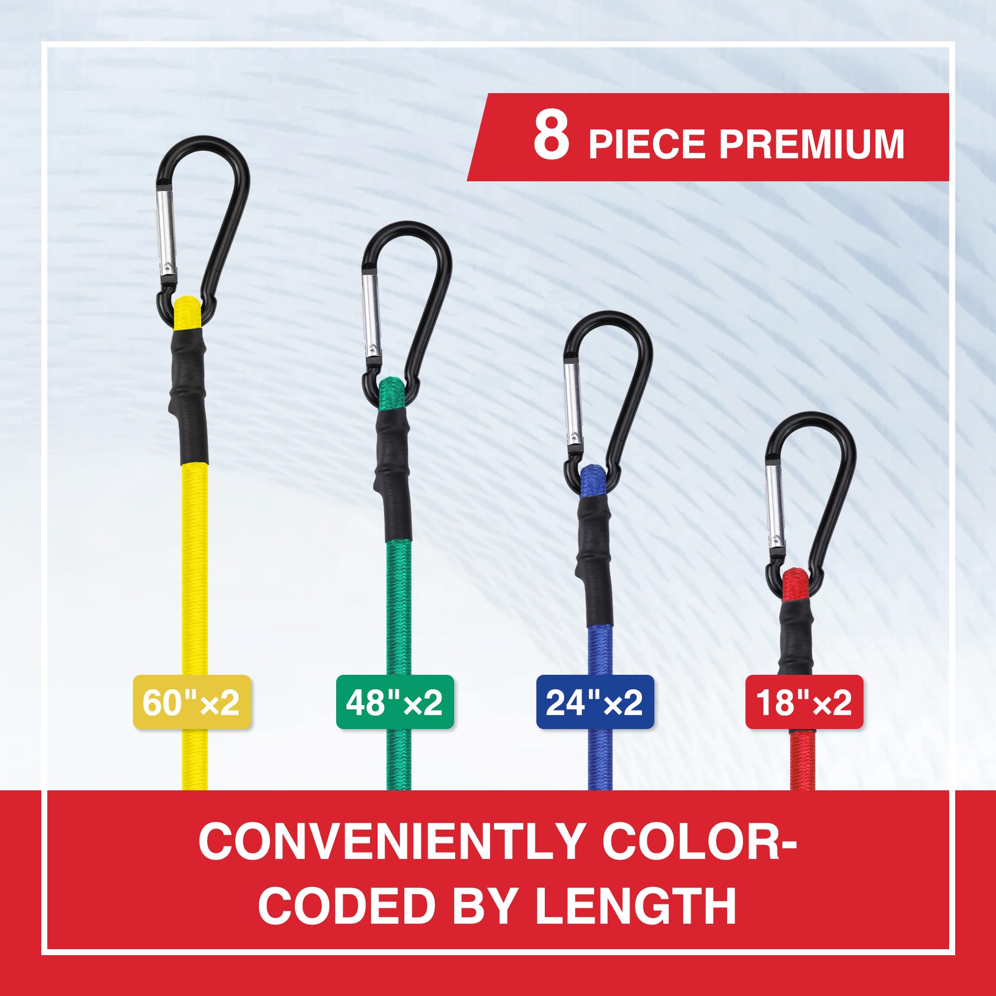 Foto 4 pulgar | Bungee Cords Workpro Heavy Duty Outdoor, 22 Unidades Con Tarro De Almacenamiento - Venta Internacional.