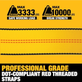 Foto 3 | Correa De Amarre Con Trinquete Dewalt Dxbc10000j, Color Negro Y Amarillo, 2 X 27 Pies - Venta Internacional.