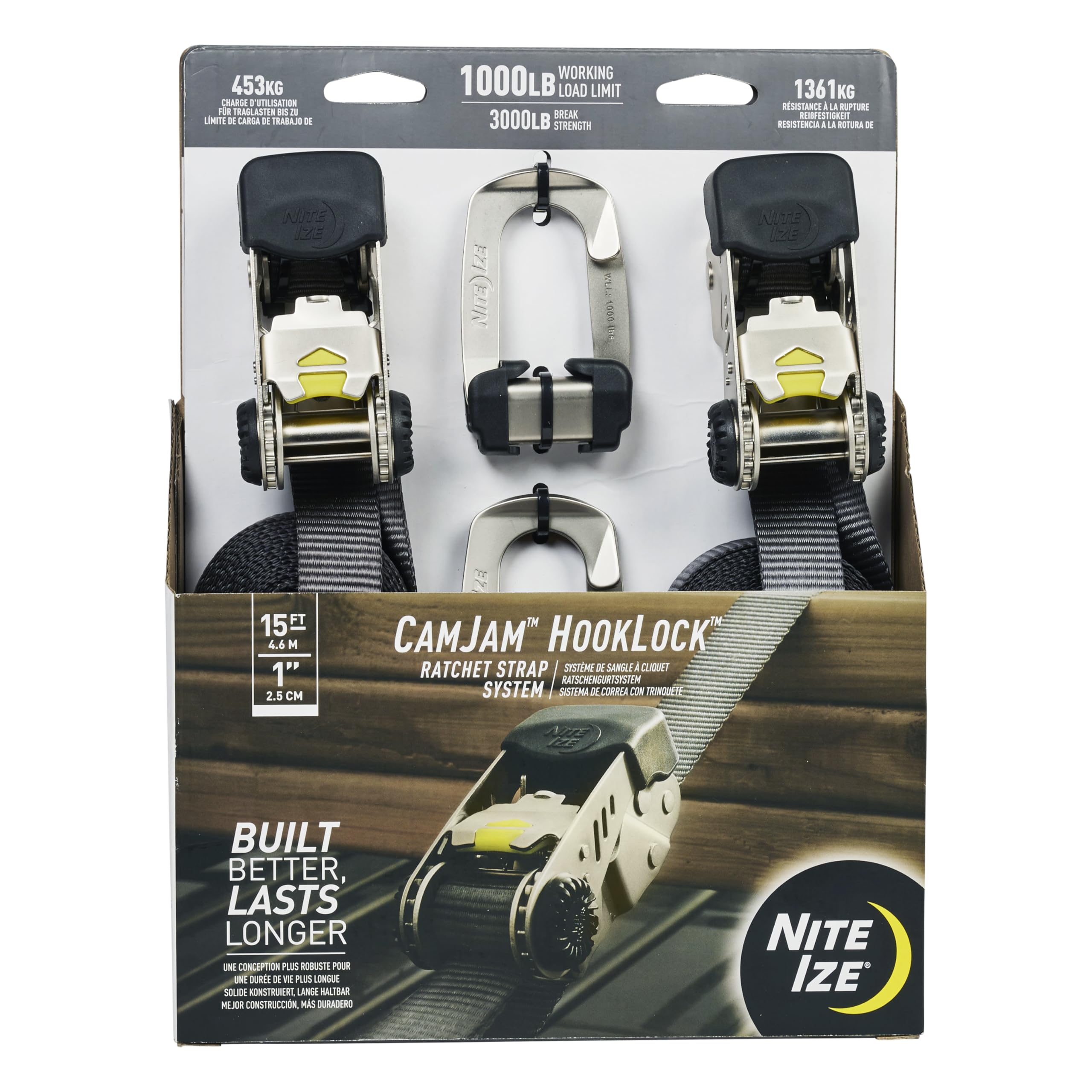 Foto 1 | Sistema De Correas Con Trinquete Nite Ize Camjam Hooklock Heavy-duty (paquete De 2) - Venta Internacional.