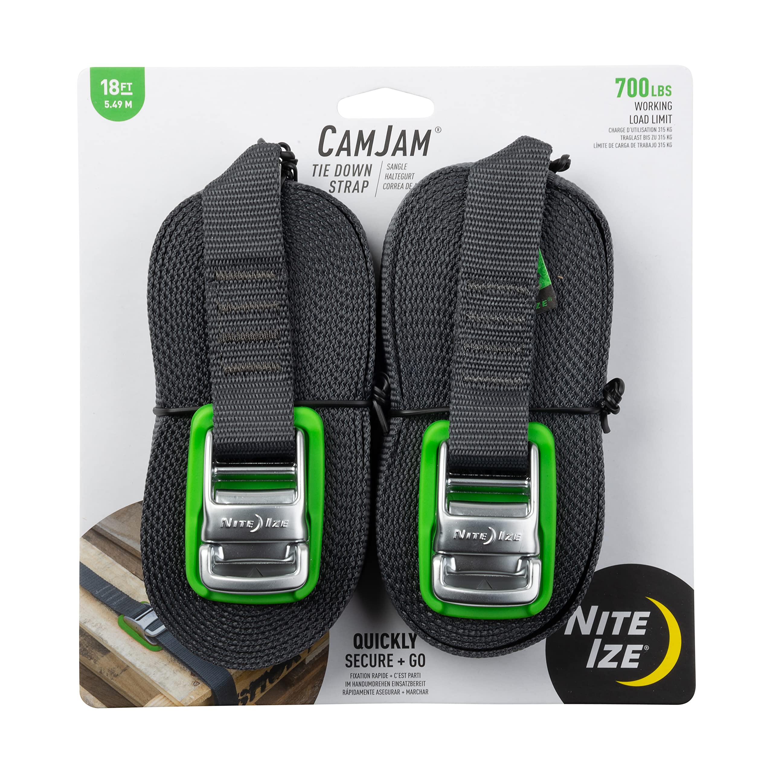 Foto 2 pulgar | Correa De Amarre Nite Ize Camjam, 18 Pies, Verde (paquete De 2) - Venta Internacional.