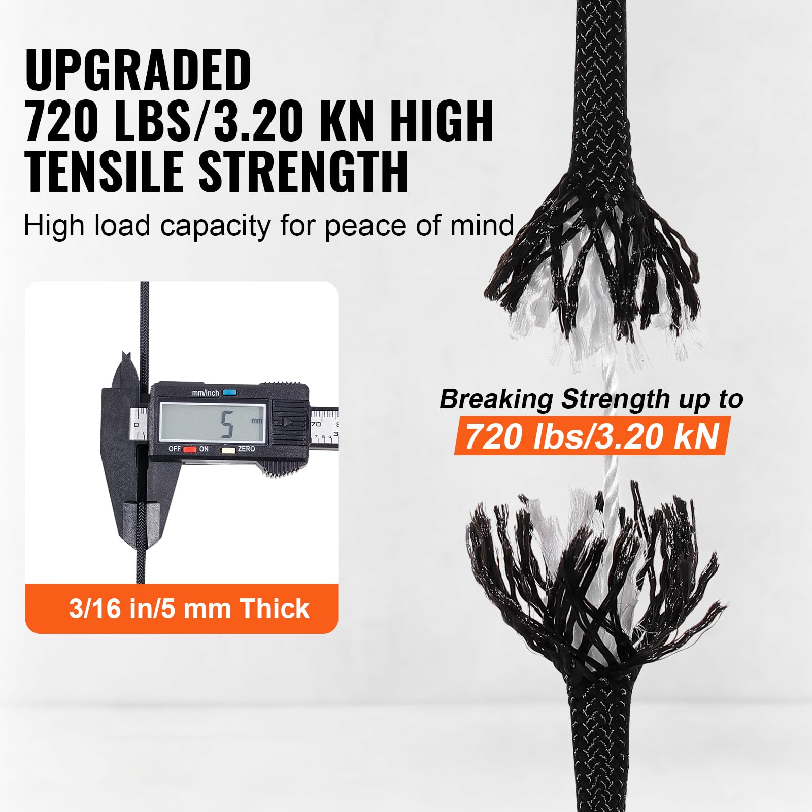 Foto 6 pulgar | Cuerda De Escalada Vevor De Nailon Trenzado De 3/16 Pulgadas X 250 Pies 720 Libras - Venta Internacional.