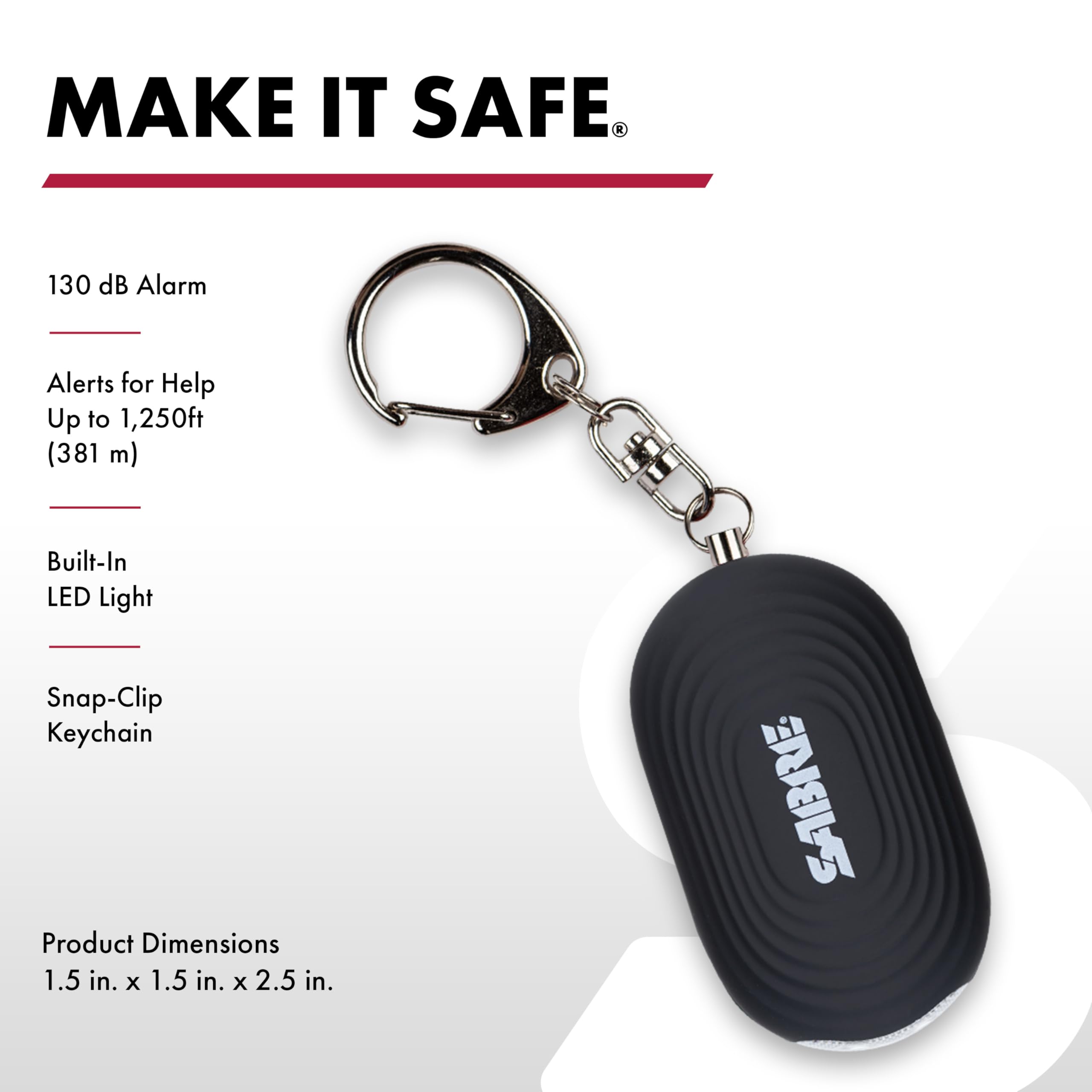 Foto 3 pulgar | Alarma Personal Sabre 2 En 1 Con Luz Led De 130 Db - Venta Internacional.