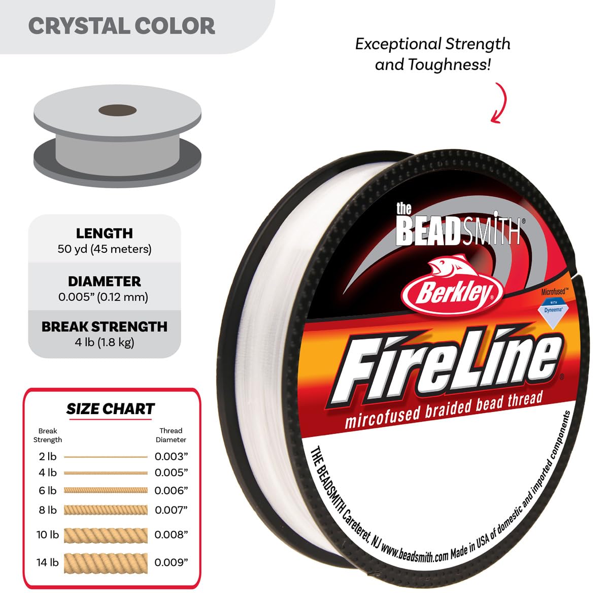 Foto 4 | Hilo Trenzado Microfusionado Beadsmith Fireline De Berkley - Venta Internacional.