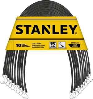 Foto 1 | Cuerdas Elásticas De Goma Stanley S300415 Negras De 15 Pulgadas Para Todo Clima Con Ganchos En S Par - Venta Internac