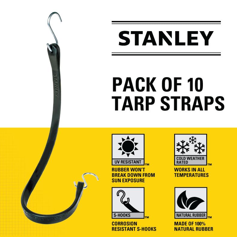 Foto 3 pulgar | Cuerdas Elásticas De Goma Stanley S300415 Negras De 15 Pulgadas Para Todo Clima Con Ganchos En S Par - Venta Internac