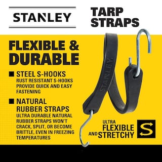 Foto 3 | Cuerdas Elásticas De Goma Stanley S300415 Negras De 15 Pulgadas Para Todo Clima Con Ganchos En S Par - Venta Internac