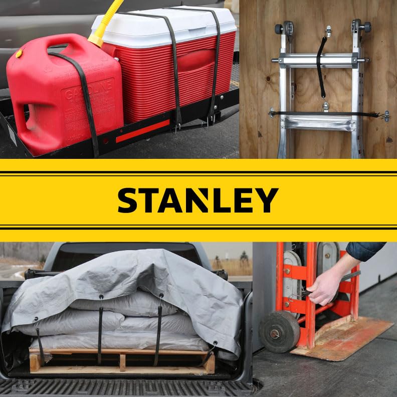 Foto 5 | Cuerdas Elásticas De Goma Stanley S300415 Negras De 15 Pulgadas Para Todo Clima Con Ganchos En S Par - Venta Internac