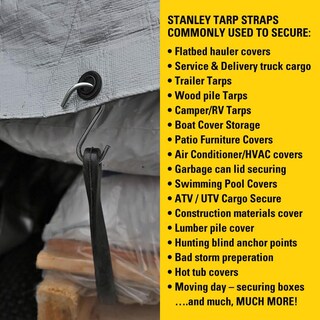 Foto 6 | Cuerdas Elásticas De Goma Stanley S300415 Negras De 15 Pulgadas Para Todo Clima Con Ganchos En S Par - Venta Internac