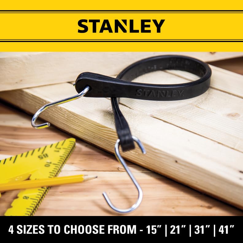 Foto 7 | Cuerdas Elásticas De Goma Stanley S300415 Negras De 15 Pulgadas Para Todo Clima Con Ganchos En S Par - Venta Internac