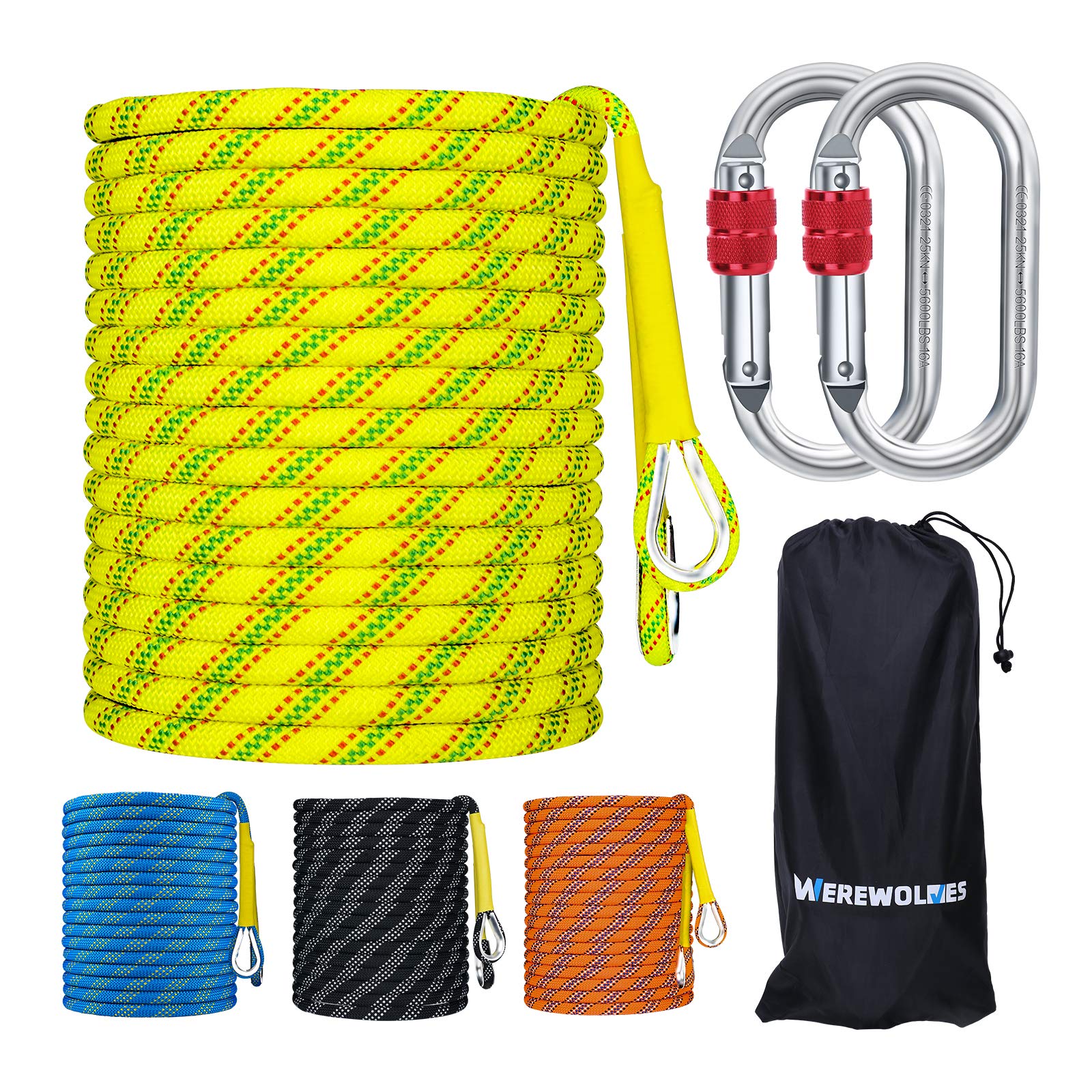 Foto 1 | Cuerda De Escalada Werewolves De Alta Resistencia, 8 Mm, 20 M, Amarilla - Venta Internacional.