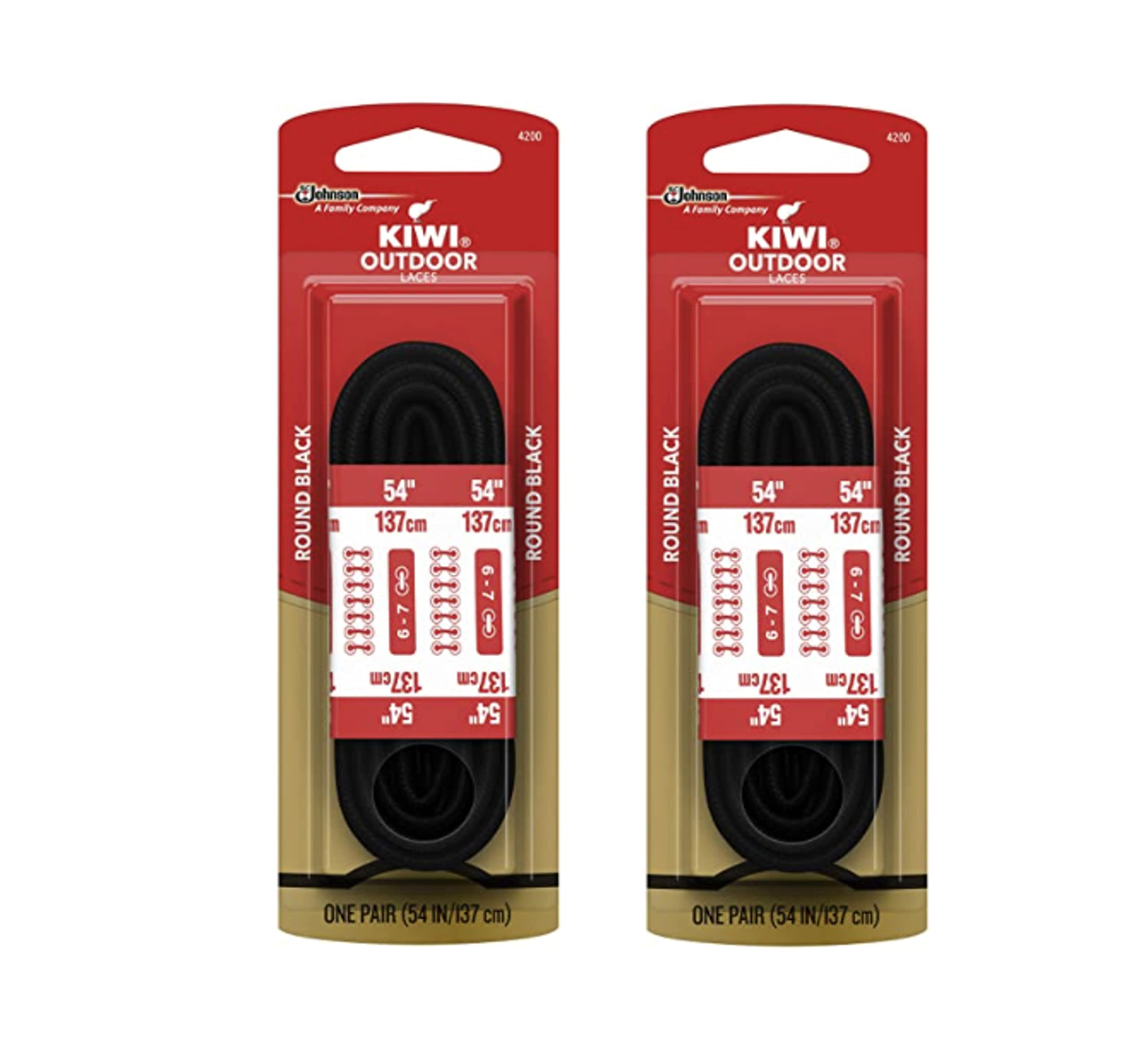 Foto 2 pulgar | Shoelaces Kiwi Outdoor Round Black  47 Ml  Paquete De 2 - Venta Internacional.