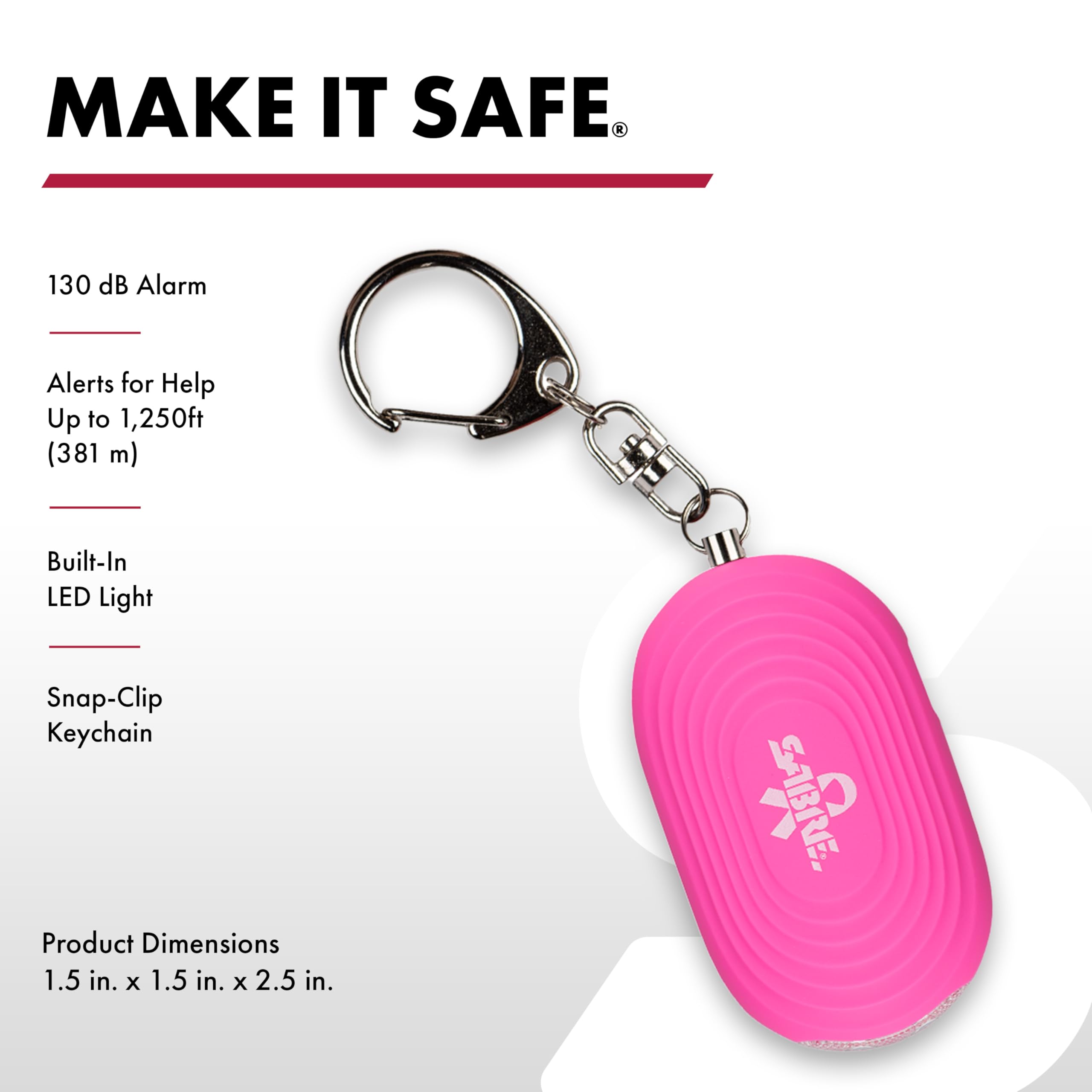 Foto 3 pulgar | Alarma Personal Sabre 2 En 1 Con Luz Led De 130 Db - Venta Internacional.