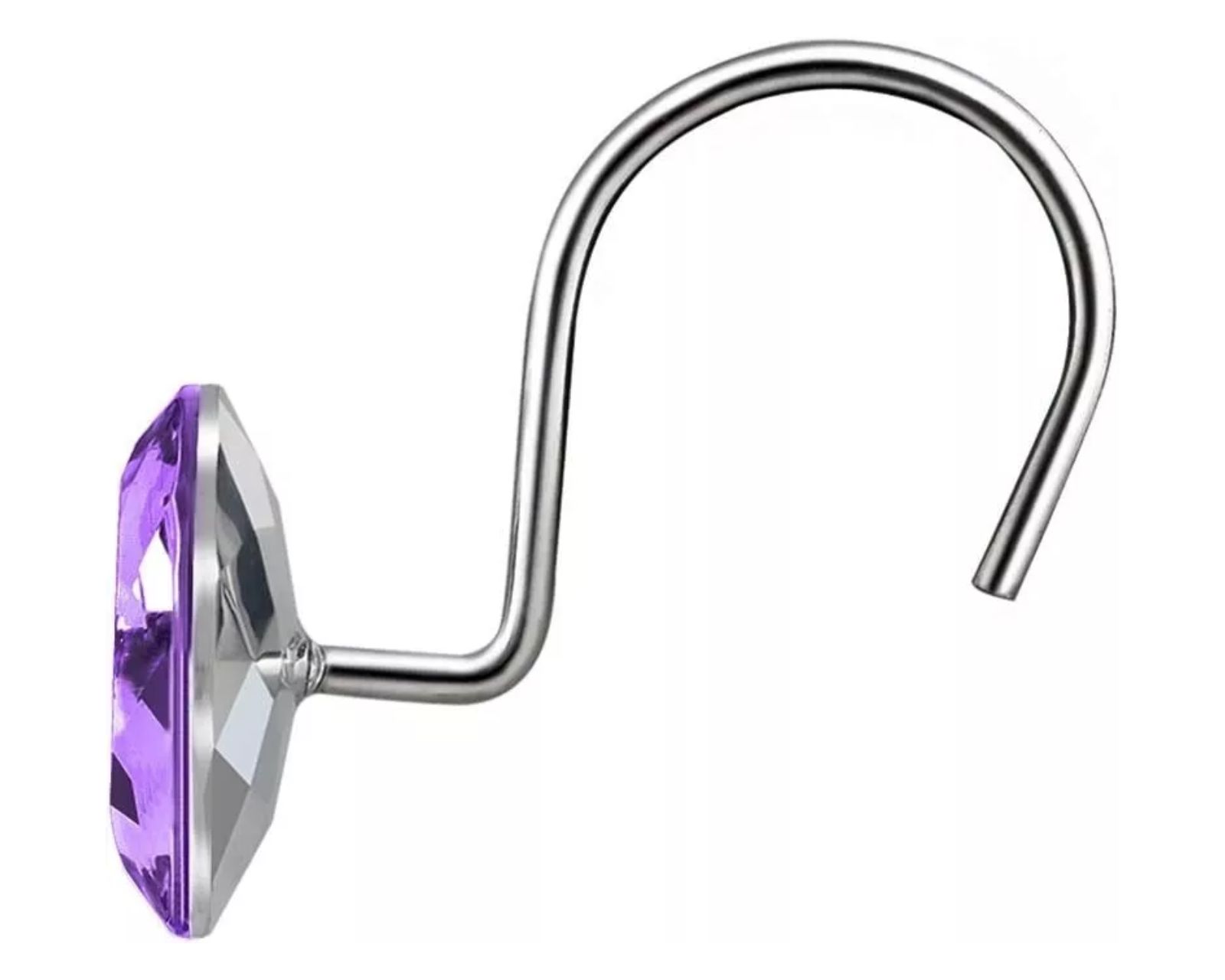 Foto 6 pulgar | Set de 12 Ganchos de Acero Inoxidable con Diseño De Diamante para Cortinas de Baño color Lila