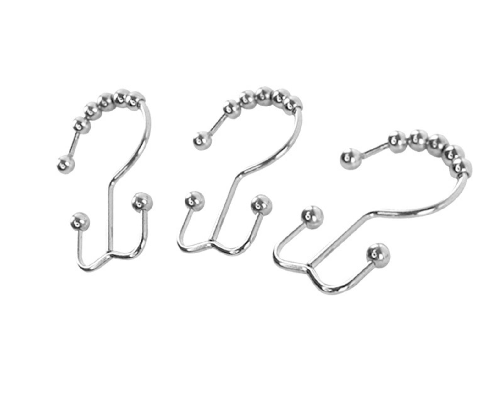 Foto 4 pulgar | Ganchos Doble de Acero Inoxidable para Cortinas de Baño Genérico 12 Piezas