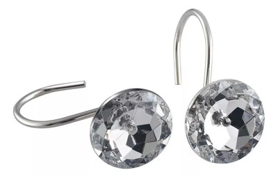 Foto 3 | Set de 12 Ganchos de Acero Inoxidable con Diseño de Diamante para Cortinas de Baño