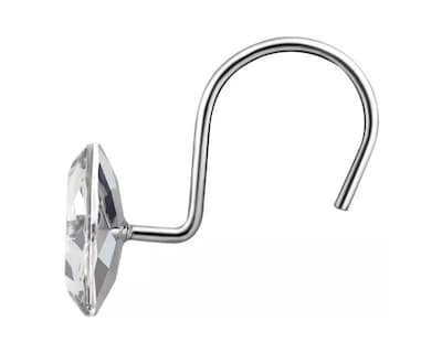 Foto 4 | Set de 12 Ganchos de Acero Inoxidable con Diseño de Diamante para Cortinas de Baño