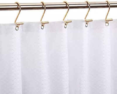 Foto 3 | Set de 12 Ganchos de Acero Inoxidable para Cortinas se Baño Forma T Doradas