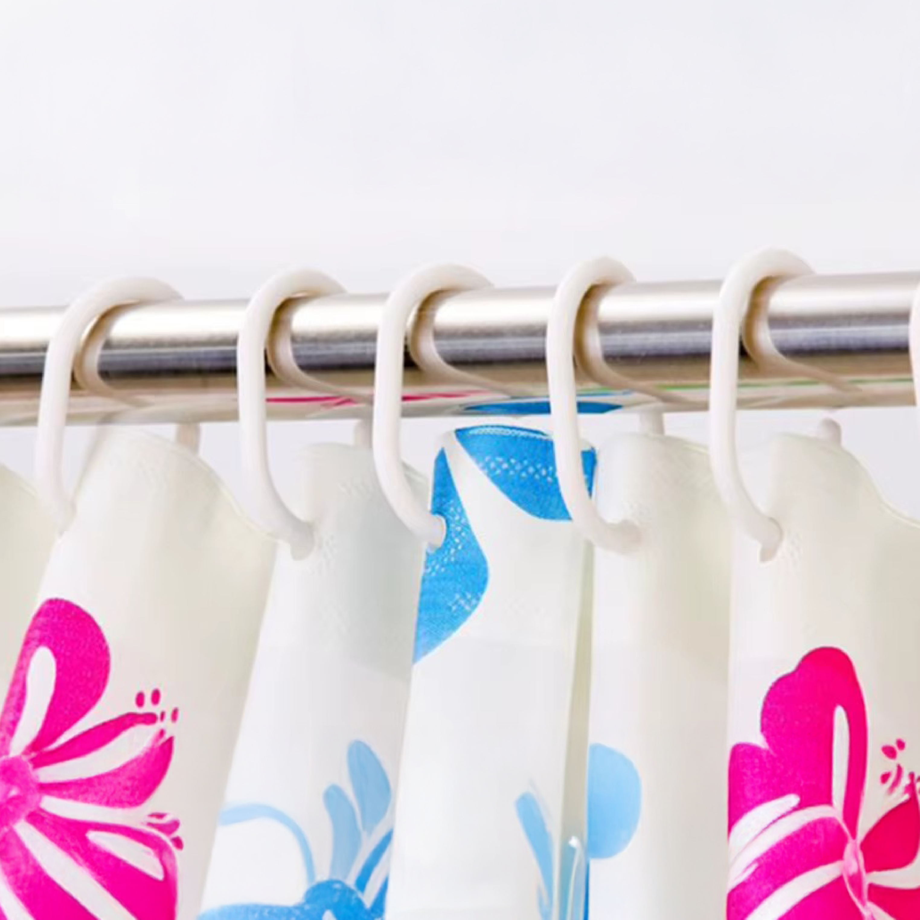 Foto 3 pulgar | Set de 12 Ganchos para Cortina de Baño Tipo C de Plástico Blancos