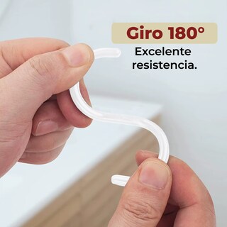Foto 4 | Set de 12 Ganchos para Cortina de Baño Tipo C de Plástico Blancos