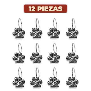 Foto 5 | Set De 12 Ganchos De Acero Inoxidable Para Cortinas De Baño Con Diseño De Huella