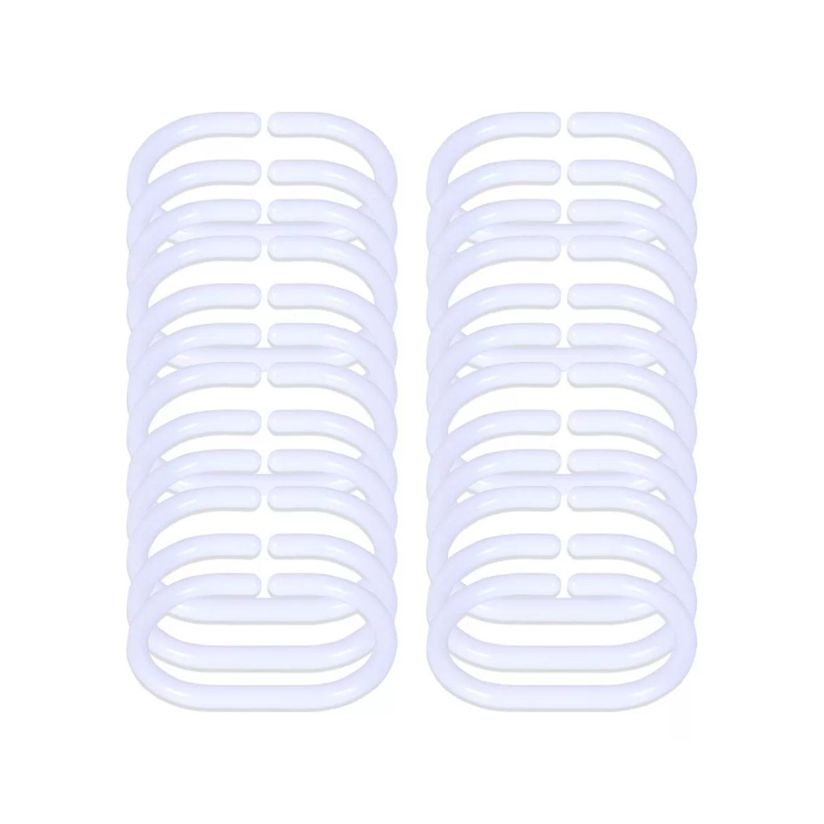 Foto 2 pulgar | Set 24 Ganchos para Cortina De Baño Tipo C De Plástico Mebix TRD