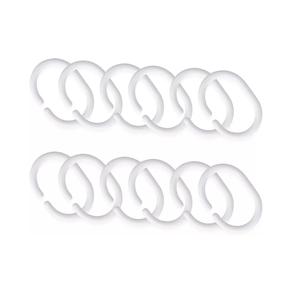 Foto 4 pulgar | Set 24 Ganchos para Cortina De Baño Tipo C De Plástico Mebix TRD